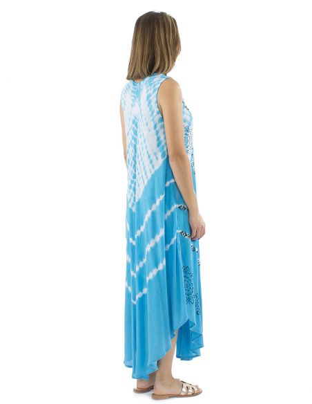 Vestido crepe viscosa tie and dye forma paraguas