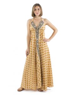 Vestido largo algodon block espalda desnuda 2