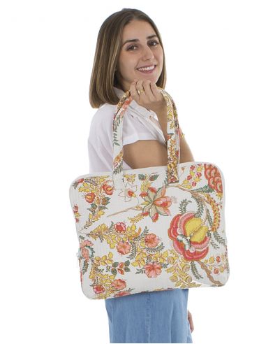 Bolso algodon acolchado poliester mano Hari zip