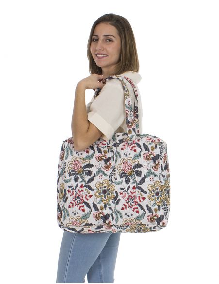 Bolso algodon acolchado poliester zip