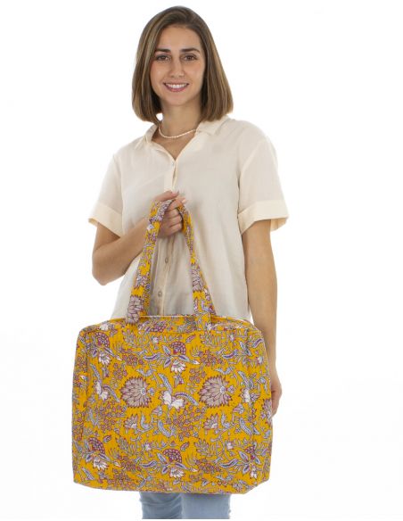 Bolso algodon acolchado poliester zip