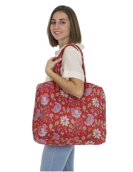 Bolso algodon acolchado poliester zip