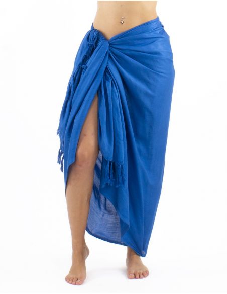 Sarong viscosa flecos unis