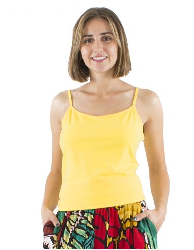 Camiseta 95% algodon 5% elastano tirantes lisa