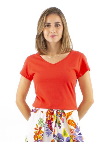 Camiseta 95% algodon 5% elastano mangas cortas lisa