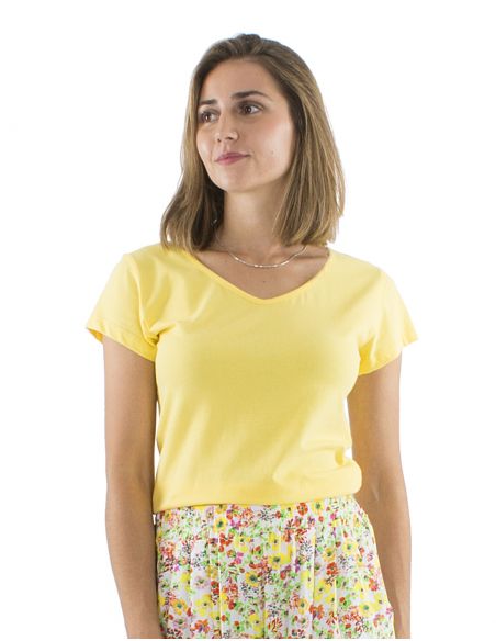 Camiseta 95% algodon 5% elastano mangas cortas lisa