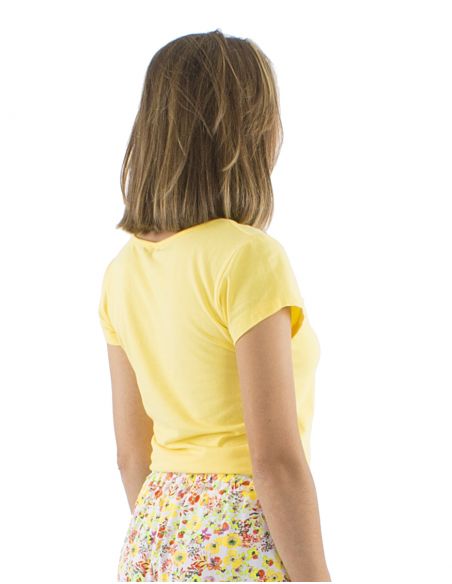 Camiseta 95% algodon 5% elastano mangas cortas lisa