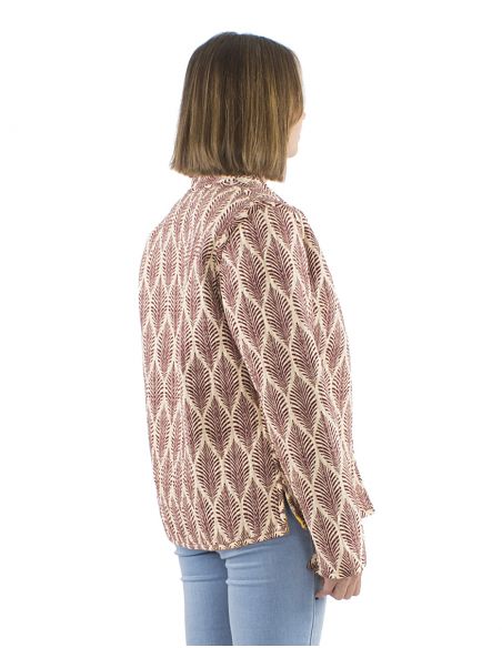 Chaqueta algodon reversible 2 estampados mangas largas