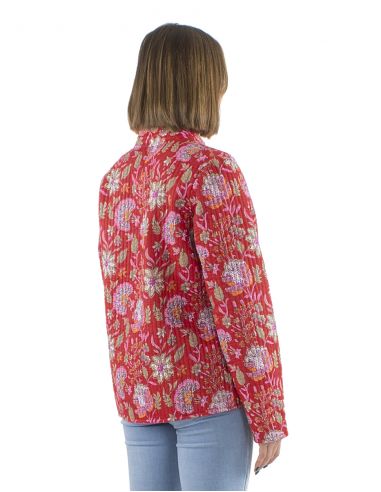 Chaqueta algodon reversible 2 estampados mangas largas