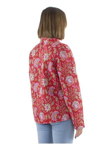 Chaqueta algodon reversible 2 estampados mangas largas