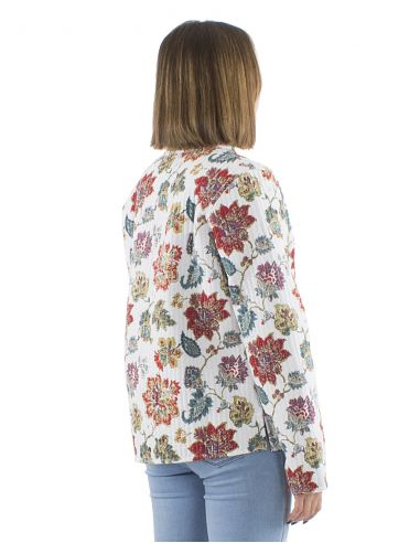 Chaqueta algodon reversible 2 estampados mangas largas