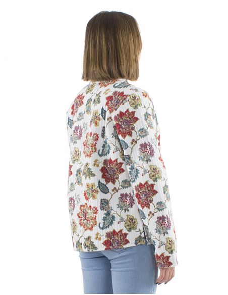 Chaqueta algodon reversible 2 estampados mangas largas