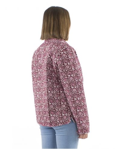 Chaqueta algodon reversible 2 estampados mangas largas