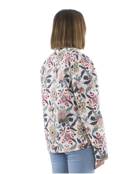 Chaqueta algodon reversible 2 estampados mangas largas