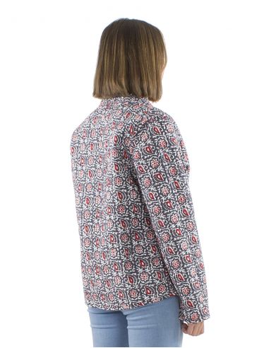 Chaqueta algodon reversible 2 estampados mangas largas