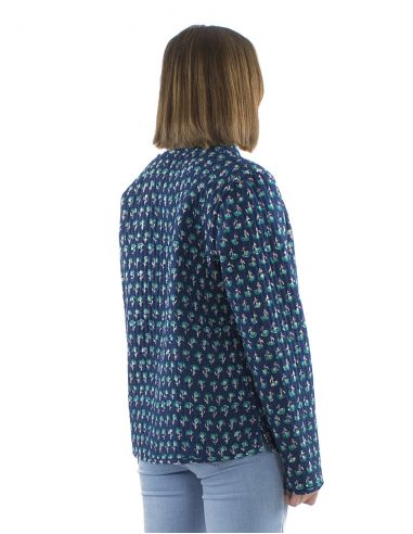 Chaqueta algodon reversible 2 estampados mangas largas