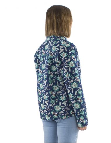 Chaqueta algodon reversible 2 estampados mangas largas