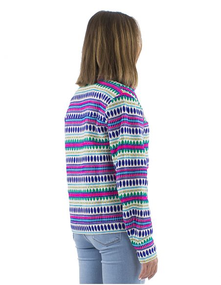 Chaqueta 70% algodon 28% acrilico 2% poliester hilo metalico Jacquard