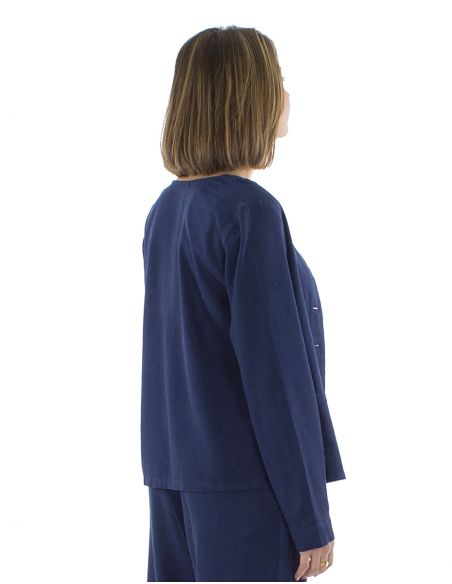 Chaqueta 70% viscosa 30% lino 2 bolsillos