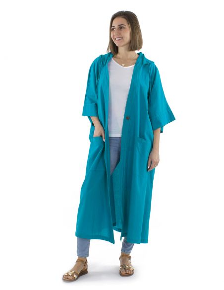 Chaqueta algodon lisa capuCha sw