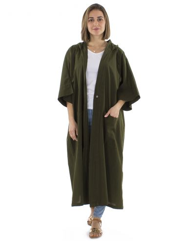 Chaqueta algodon lisa capuCha sw