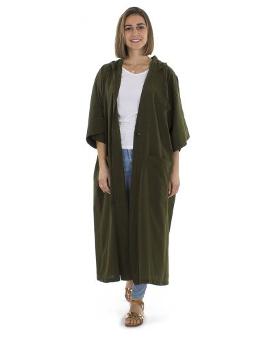 Chaqueta algodon lisa capuCha sw