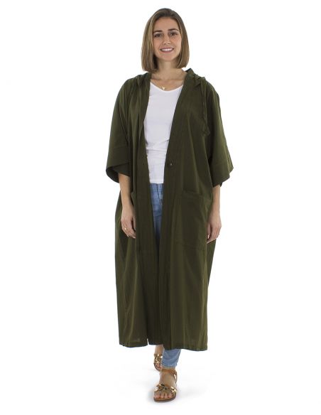 Chaqueta algodon lisa capuCha sw