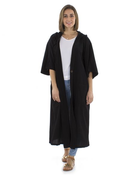Chaqueta algodon lisa capuCha sw