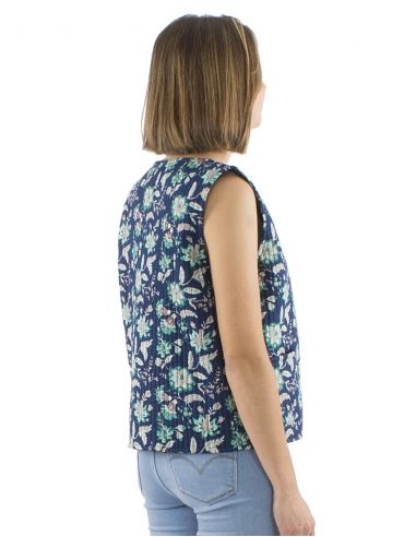 Chaleco algodon acolChado botones redondos con bolsillos