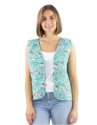 Chaleco algodon acolChado botones redondos con bolsillos