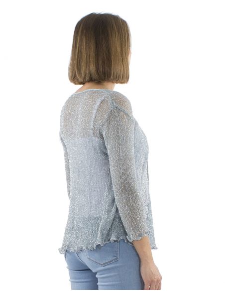 Chaqueta malla 95% poliester con 5% hilo metalico