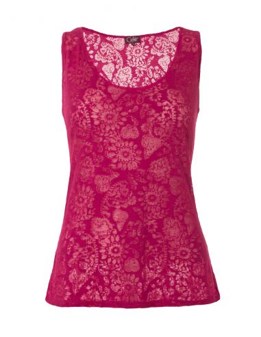 Camiseta 60% algodon 40% poliester devore sin mangas