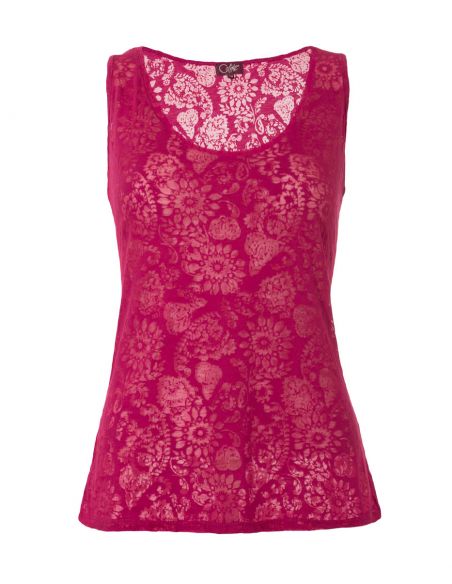 Camiseta 60% algodon 40% poliester devore sin mangas