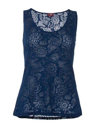 Camiseta 60% algodon 40% poliester devore sin mangas