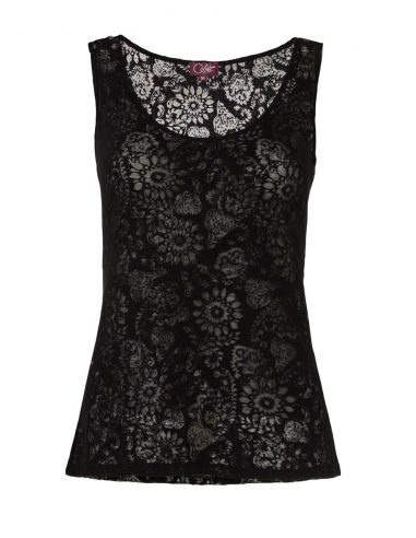 Camiseta 60% algodon 40% poliester devore sin mangas