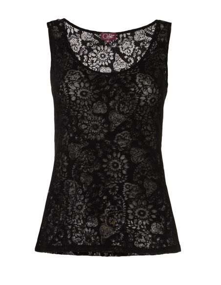 Camiseta 60% algodon 40% poliester devore sin mangas