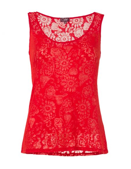 Camiseta 60% algodon 40% poliester devore sin mangas