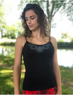 Camiseta 95% algodon 5% elastano tirantes dibujo mandala