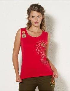 Camiseta 97% algodon 3% elastano debardeur estampado place