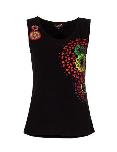 Camiseta 97% algodon 3% elastano debardeur estampado place