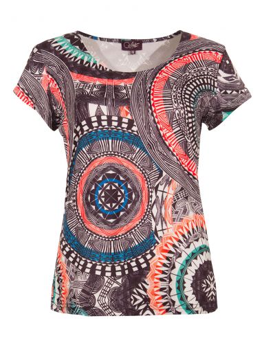 Camiseta 95% poliester 5% elastano estampado maori