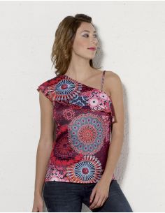 Camiseta 95% poliester 5% elastano estampado kale