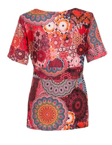 Camiseta 95% poliester 5% elastano mangas cortas estampado kale