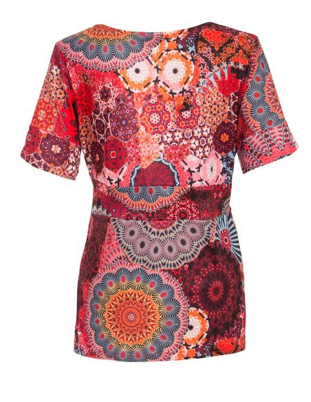 Camiseta 95% poliester 5% elastano mangas cortas estampado kale