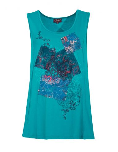 Camiseta 95% viscosa 5% elastano patch sin mangas 