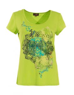 Camiseta 95% viscosa 5% elastano patch mangas cortas  2