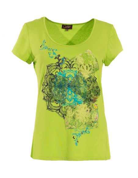 Camiseta 95% viscosa 5% elastano patch mangas cortas 