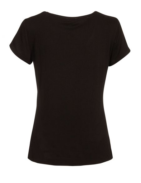 Camiseta 95% viscosa 5% elastano patch mangas cortas 