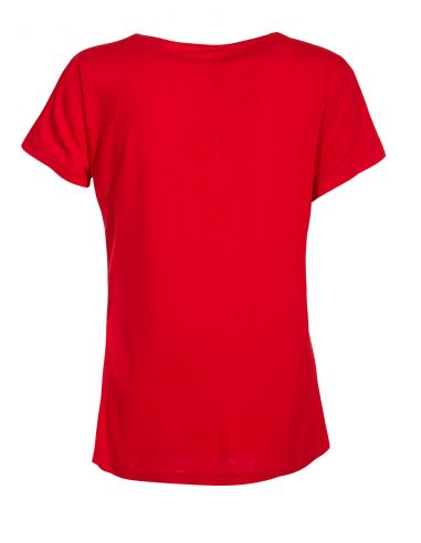 Camiseta 95% viscosa 5% elastano patch mangas cortas 