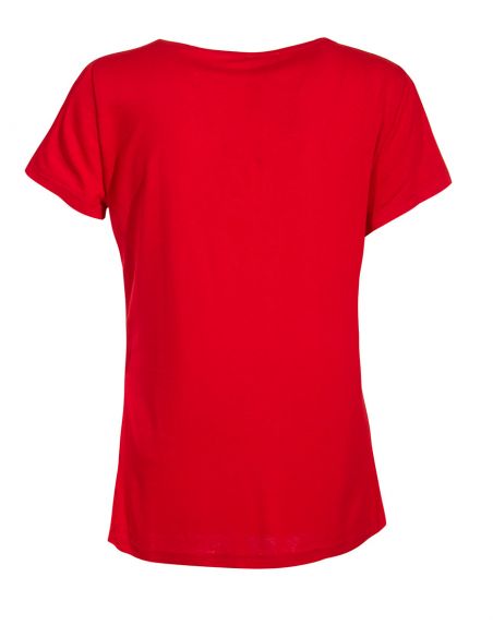 Camiseta 95% viscosa 5% elastano patch mangas cortas 